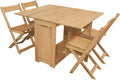 Table pliante avec quatre chaises intégrées rangées à l'intérieur