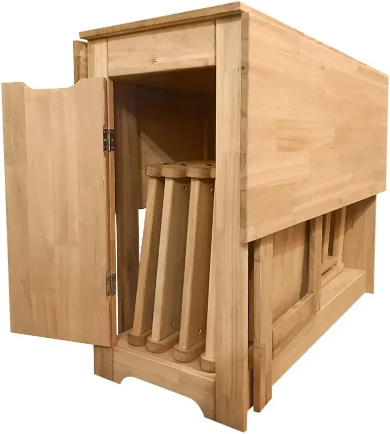 Table pliante avec quatre chaises intégrées rangées à l'intérieur - photo 2