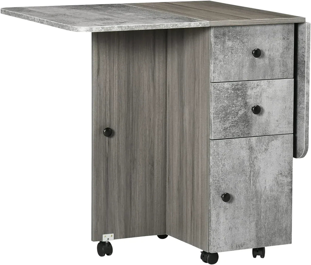 Table pliante avec rangement intégré en acier et bois