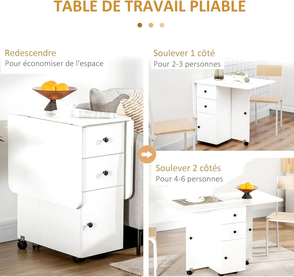 Table pliante avec tiroir et placard intégrés dépliée dans une cuisine - photo 5