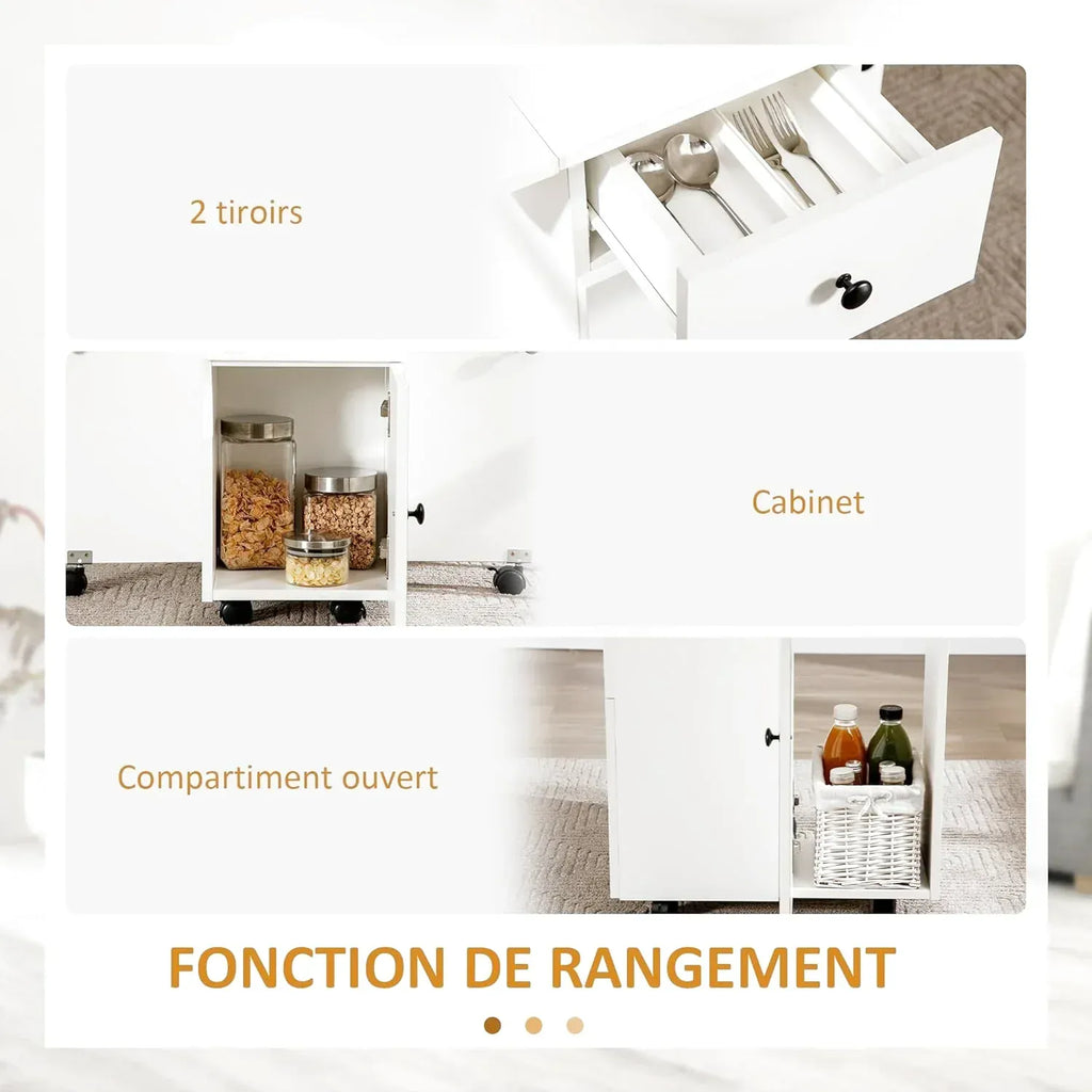 Table pliante avec tiroir et placard intégrés dépliée dans une cuisine - photo 4
