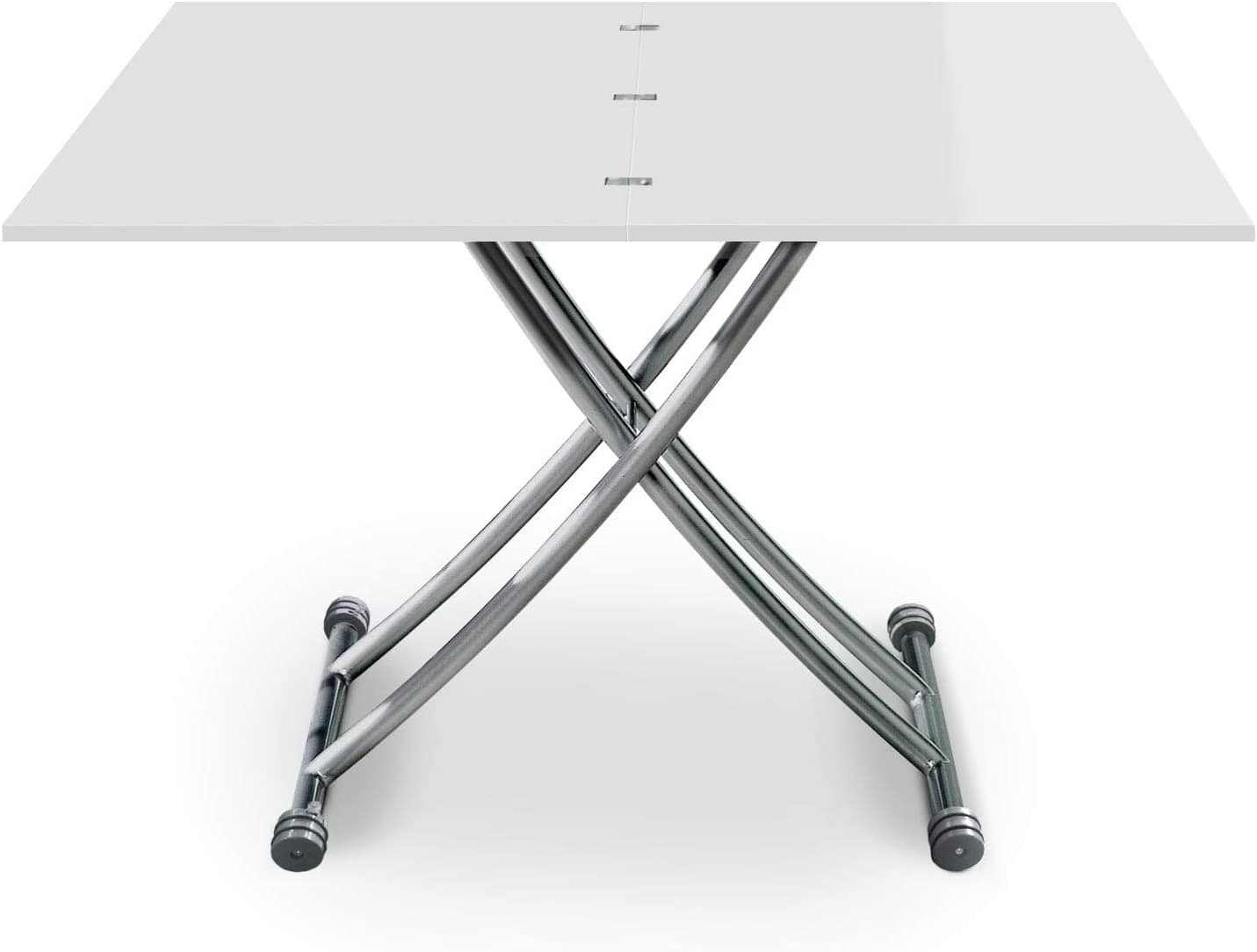 Table pliante basse et haute en position haute avec plateau étendu