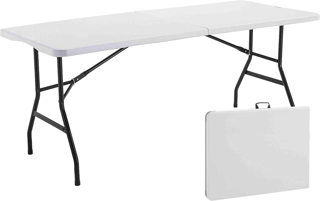 Table pliante blanche de 180 x 74 cm dressée en buffet - photo 2