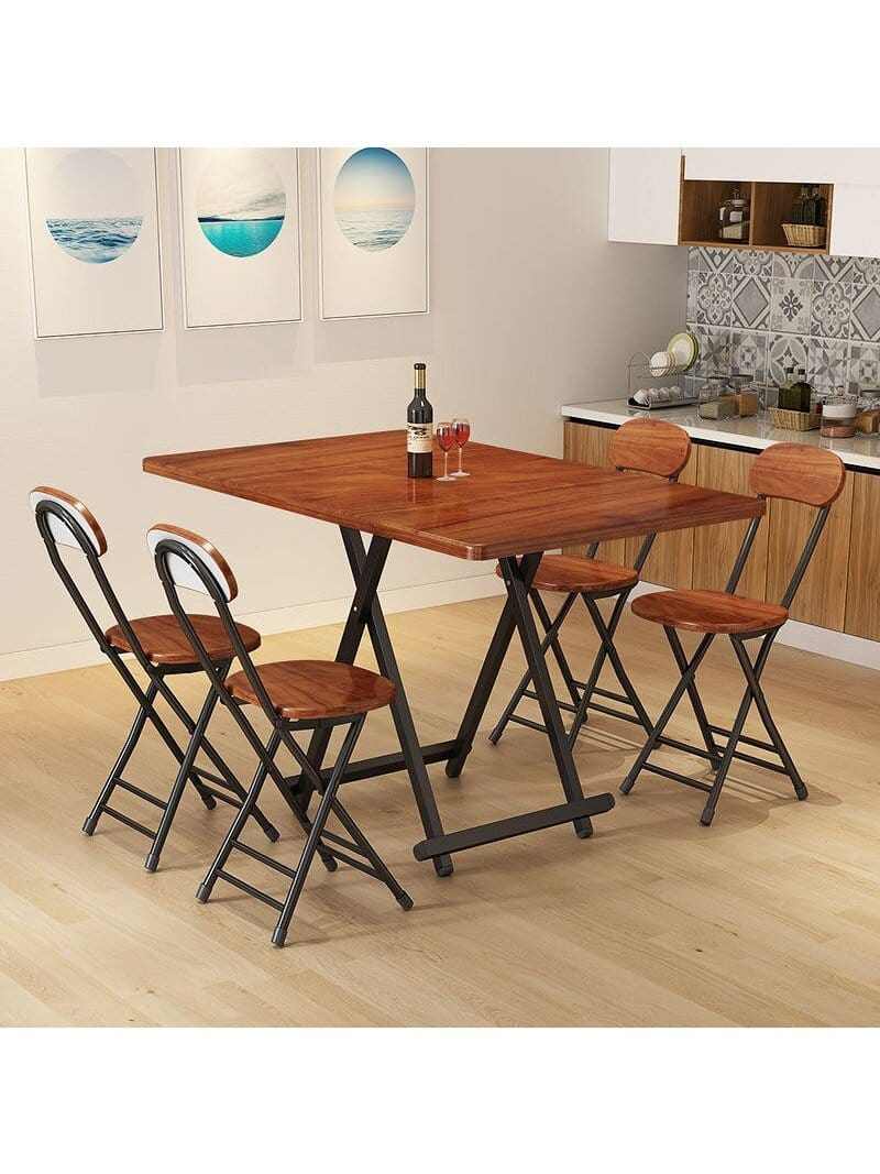 Table pliante bois cuisine carrée 60 cm dans un coin repas - photo 9