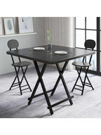 Table pliante bois cuisine carrée 60 cm dans un coin repas - photo 2