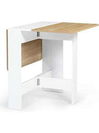 Table pliante bois intérieur en mélaminé 103 cm dépliée dans une cuisine - photo 3