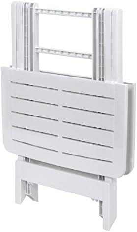 Table pliante carrée blanche compacte de 43 cm en bout de canapé - photo 2