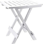 Table pliante carrée blanche compacte de 43 cm en bout de canapé