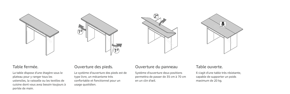 Table pliante console en bois de 120 x 35 cm dans une entrée - photo 4