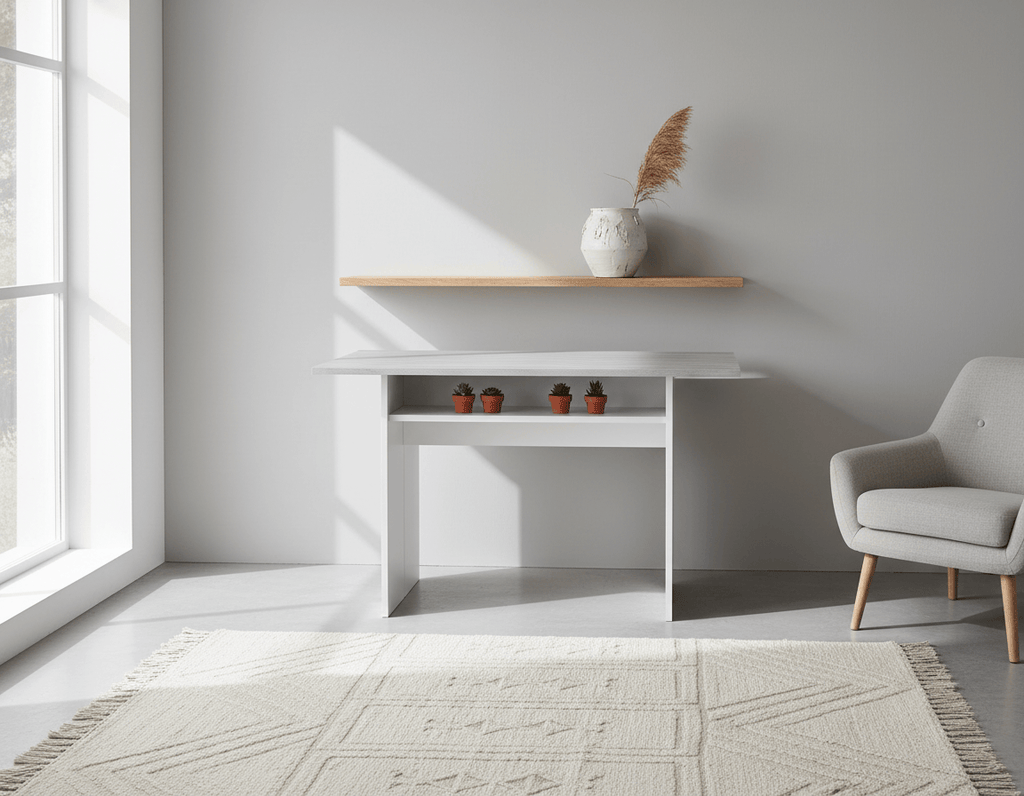 Table pliante console en bois de 120 x 35 cm dans une entrée - photo 5