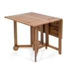 Table pliante en bois d'acacia avec chaises intégrées sur une terrasse - photo 2