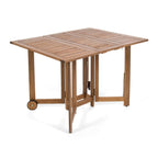 Table pliante en bois d'acacia avec chaises intégrées sur une terrasse - photo 5