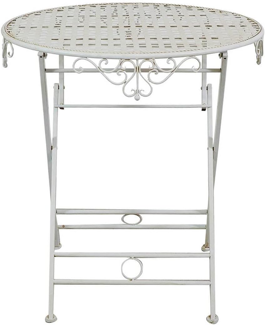 Table pliante en fer de 70 x 70 cm sur une terrasse