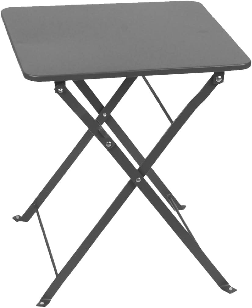 Table pliante grise compacte de 40 x 40 cm en bout de canapé