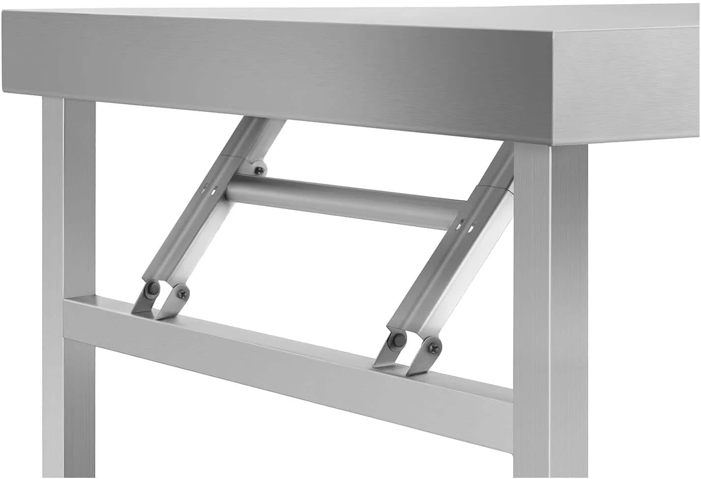 Table pliante en acier inoxydable de 120 x 60 cm dans une cuisine professionnelle - photo 5