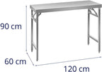 Table pliante en acier inoxydable de 120 x 60 cm dans une cuisine professionnelle - photo 6
