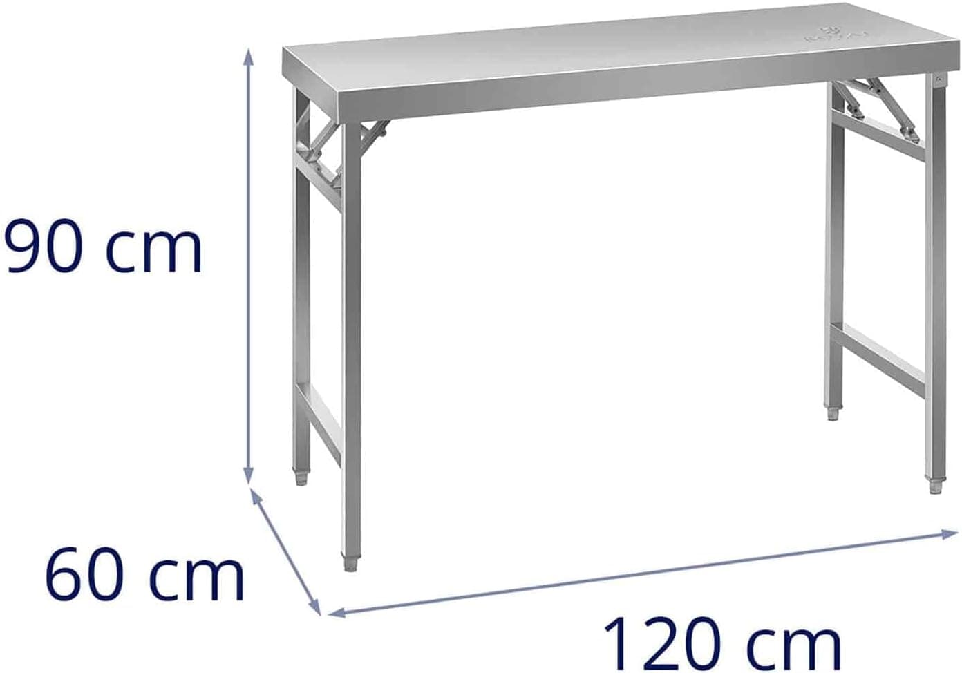 Table pliante en acier inoxydable de 120 x 60 cm dans une cuisine professionnelle - photo 6