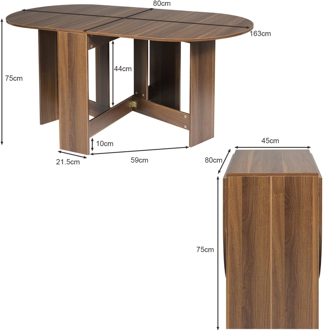 Table pliante d'intérieur de 163 cm dépliée dans une salle à manger - photo 5