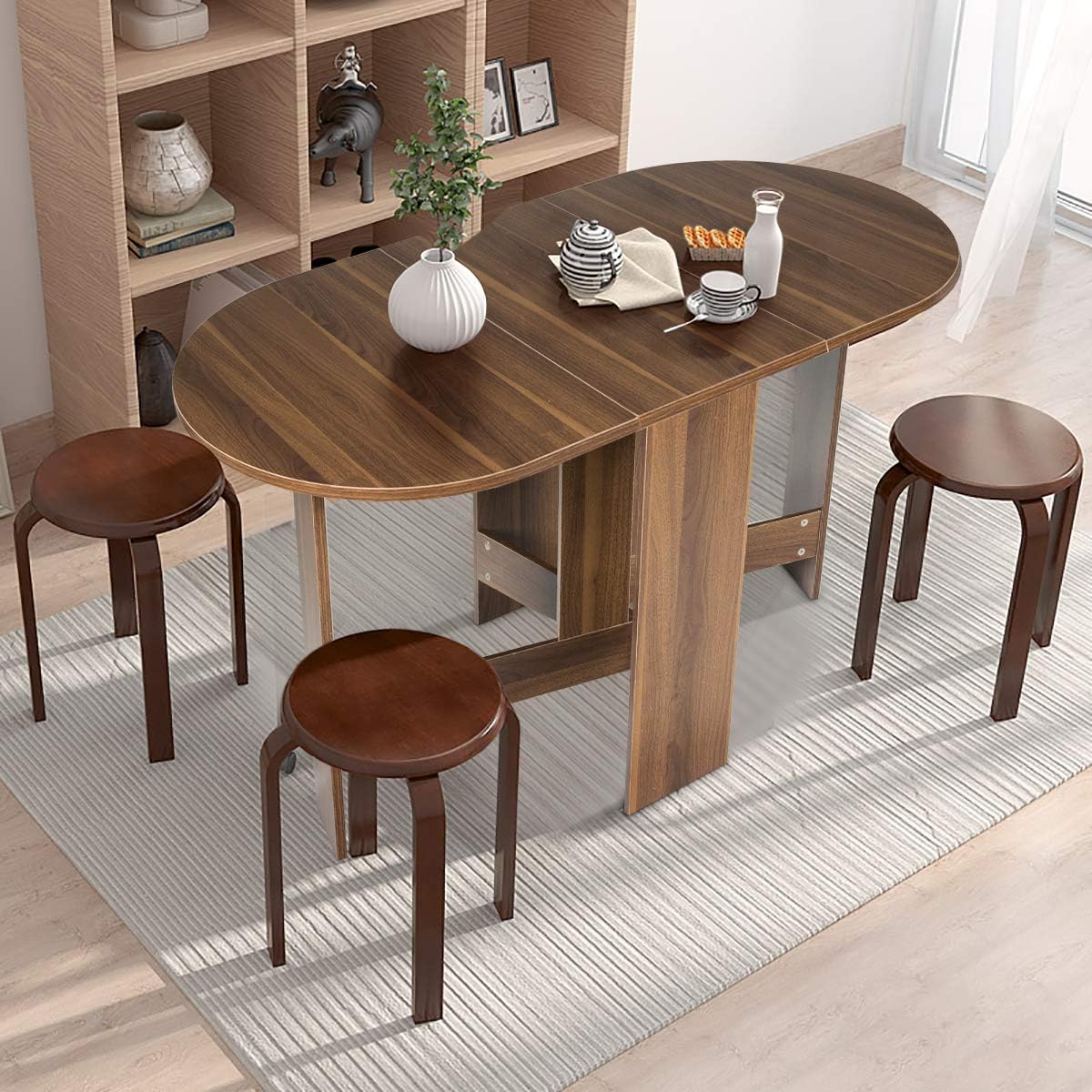 Table pliante d'intérieur de 163 cm dépliée dans une salle à manger - photo 6