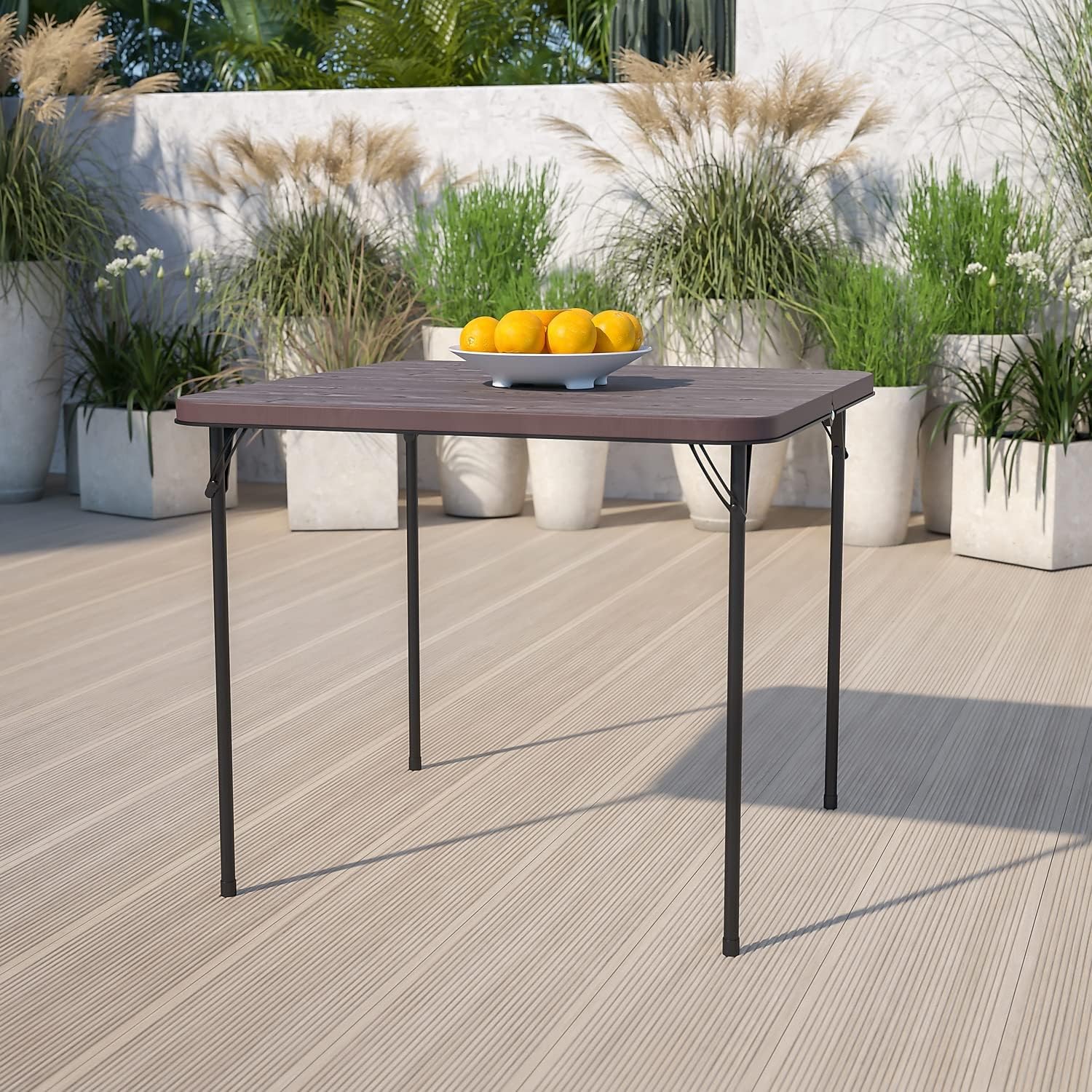 Table pliante carrée de 90 cm de largeur en plastique - photo 2