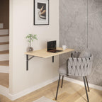 Table pliante murale en bois de pin de 80 x 60 cm dépliée - photo 3