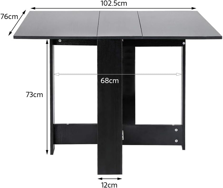 Table pliante noire de 103 cm dépliée dans un séjour - photo 5