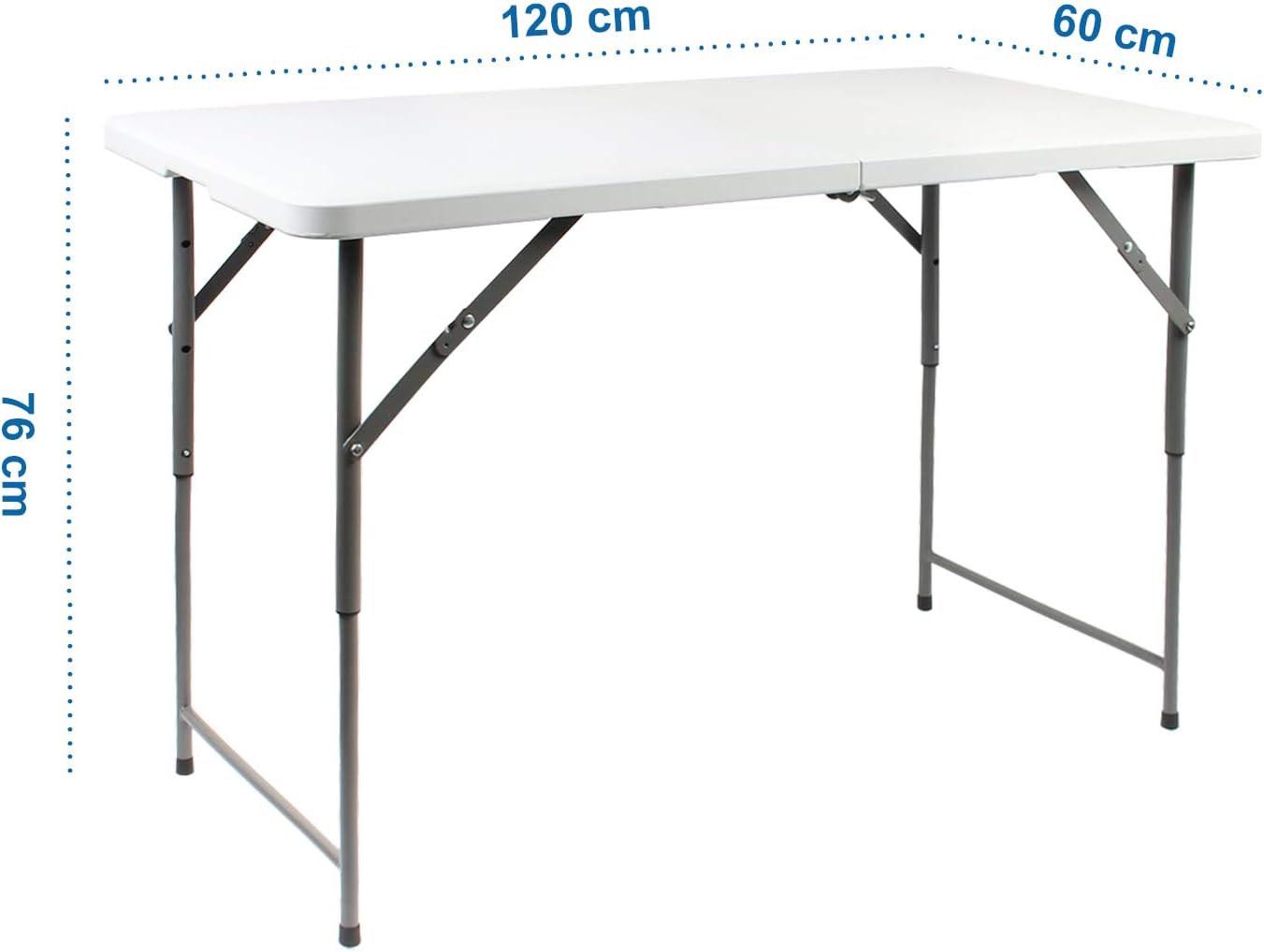 Table pliante réglable en hauteur de 120 x 60 cm - photo 3