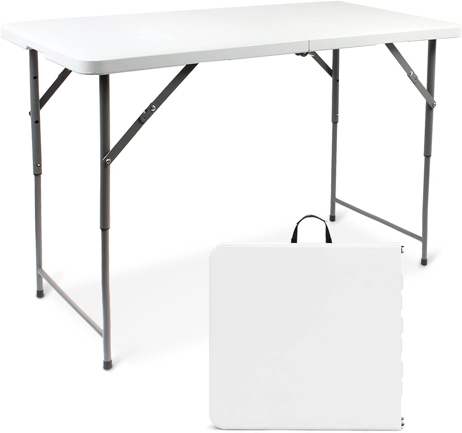 Table pliante réglable en hauteur de 120 x 60 cm