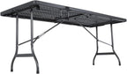 Table pliante en résine effet polyrotin de 180 cm dans un jardin - photo 2