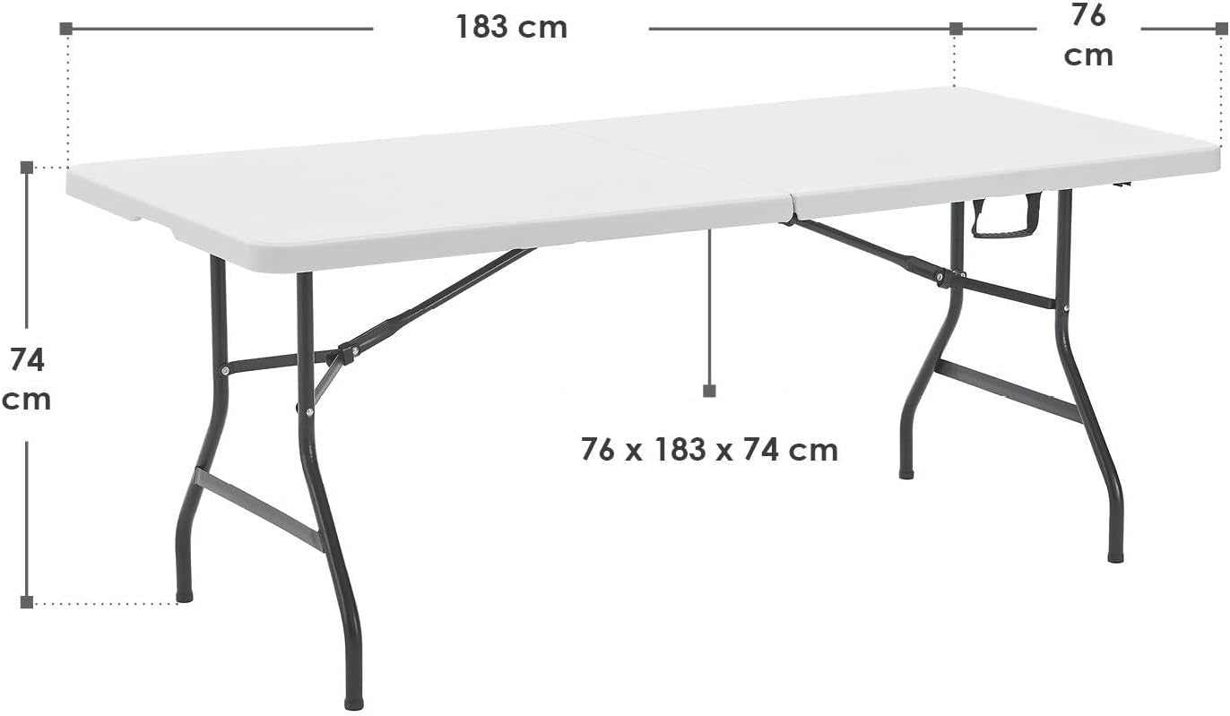 Table pliante en résine blanche de 183 cm pour réception - photo 5
