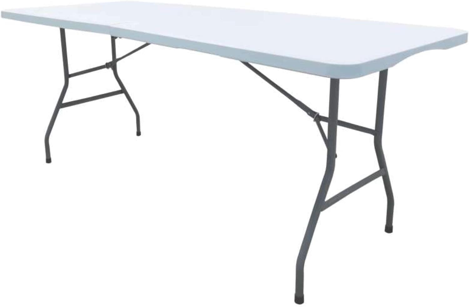 Table pliante de restaurant de 180 cm dressée pour huit couverts