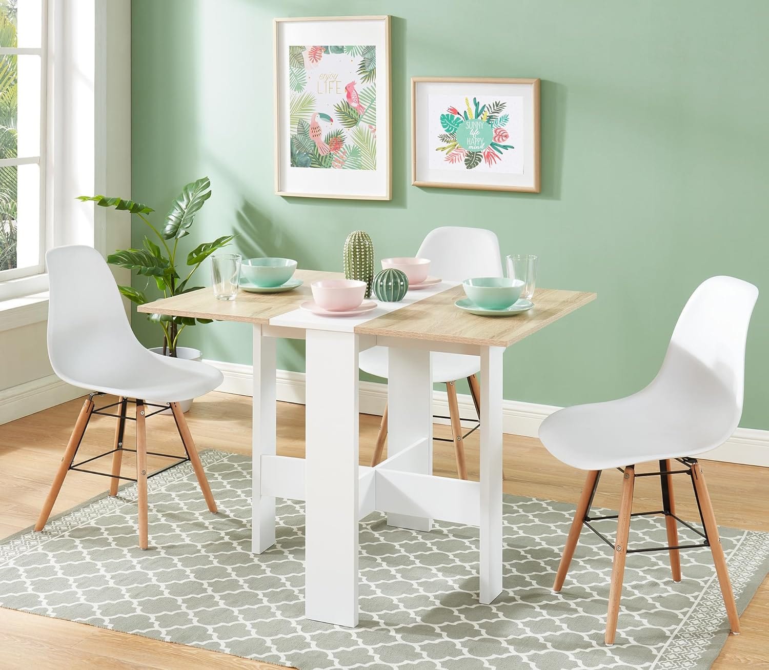 Table pliante pour studio de 104 cm dépliée dans un petit appartement - photo 5
