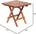 Table pliante en teck massif de 50 x 50 cm sur une terrasse - photo 3