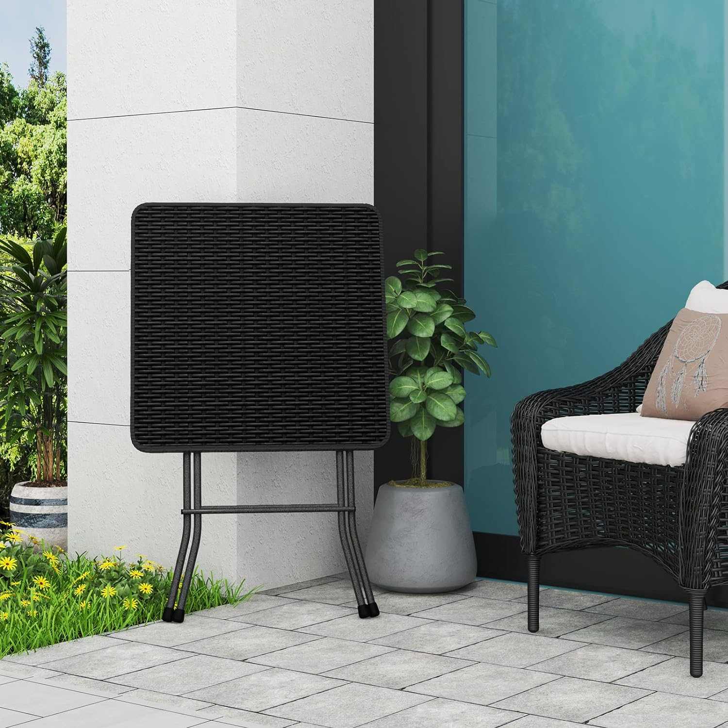 Table pliante pour terrasse et balcon en HDPE de 61 x 61 cm - photo 2