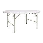 Table pliante traiteur ronde de 150 cm dressée pour un banquet