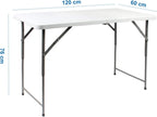 Table pliante transportable de 120 x 60 cm repliée pour le transport - photo 3