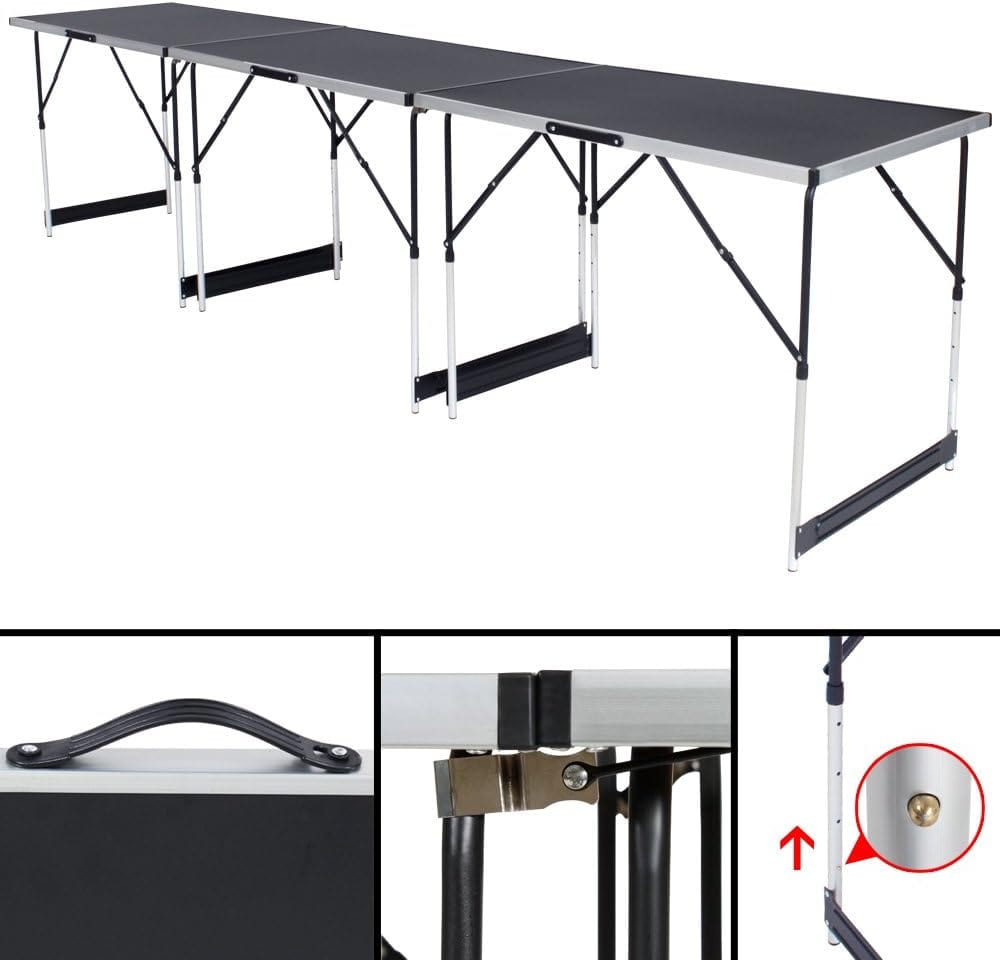 Table présentoir pliante de 300 cm installée sur un stand de salon - photo 2