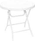 Table ronde blanche pliante de 80 cm de diamètre à hauteur de repas