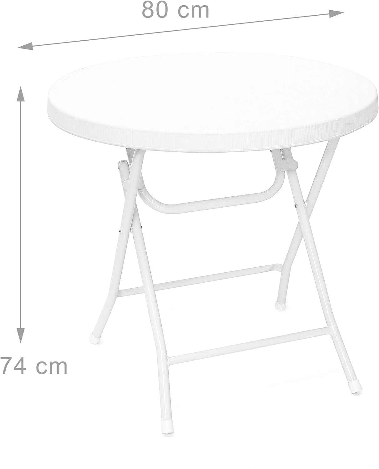 Table ronde blanche pliante de 80 cm de diamètre à hauteur de repas - photo 3