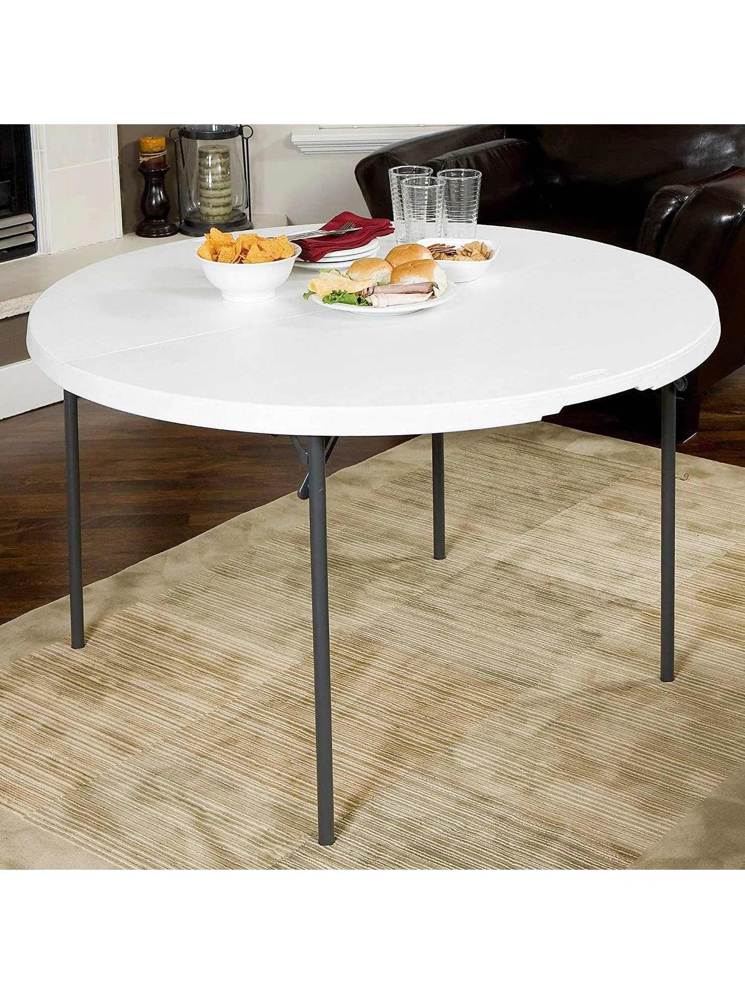 Table ronde pliante de 122 cm de diamètre dressée pour une réception - photo 2