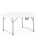 Table ronde pliante de 150 cm de diamètre installée pour un banquet