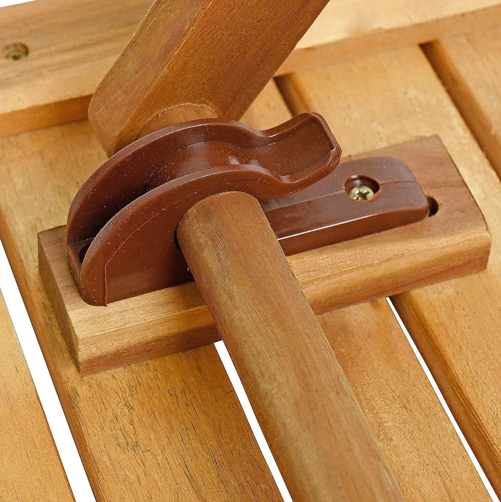 Table ronde pliante en bois de 60 cm de diamètre avec ferrures métalliques - photo 3