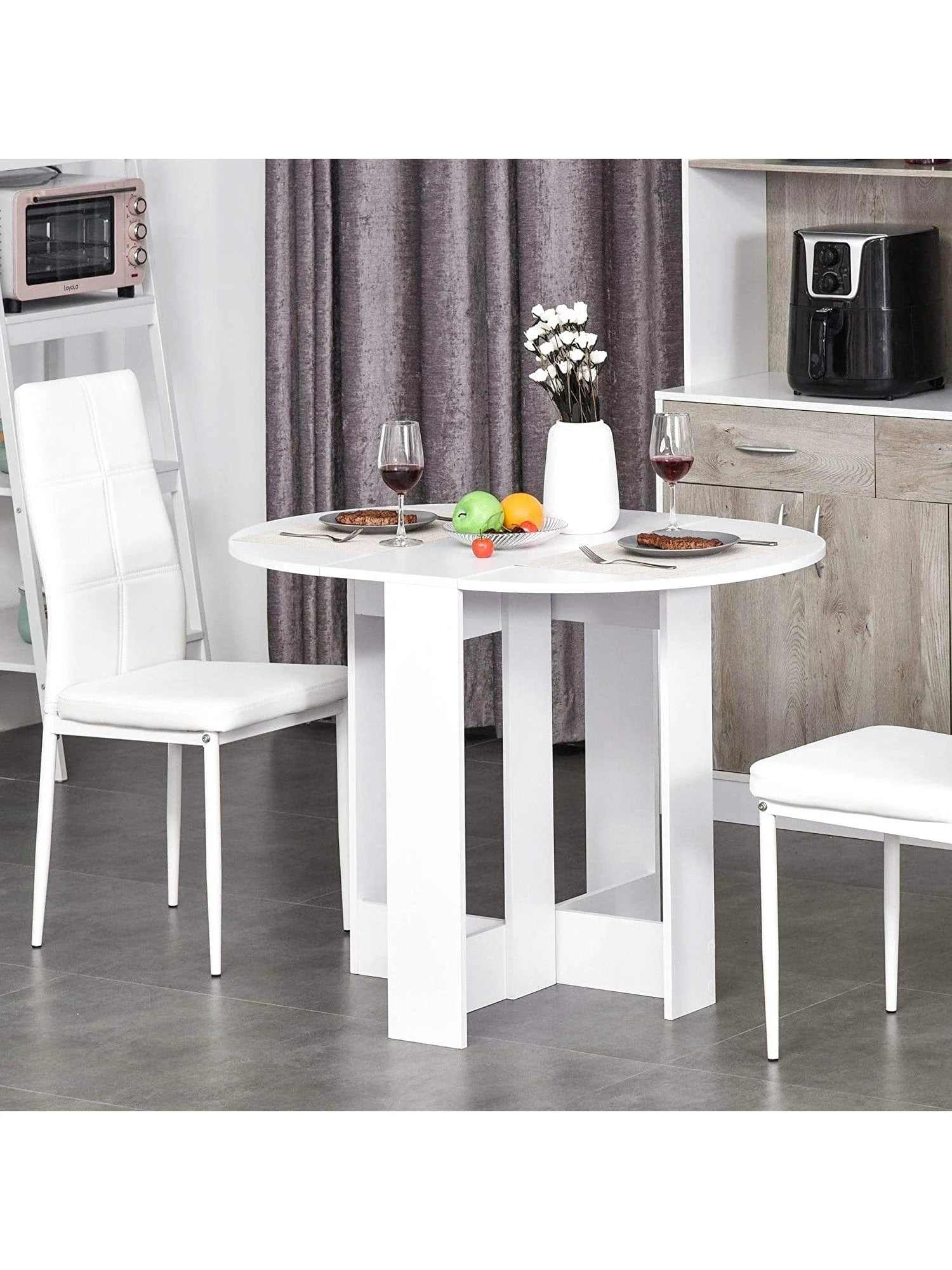 Table de salle à manger pliante à trois positions dépliée dans un séjour - photo 2