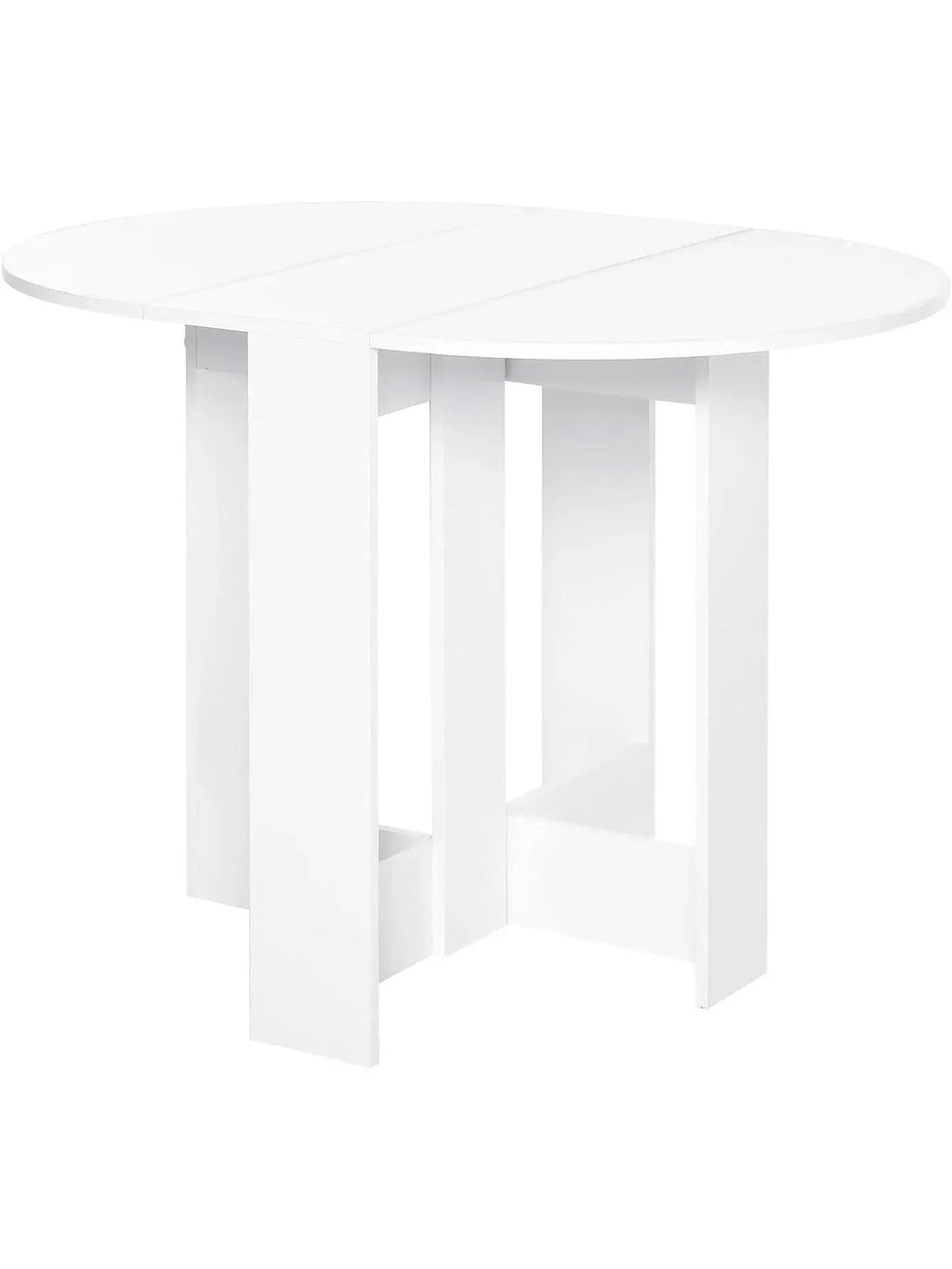 Table de salle à manger pliante à trois positions dépliée dans un séjour