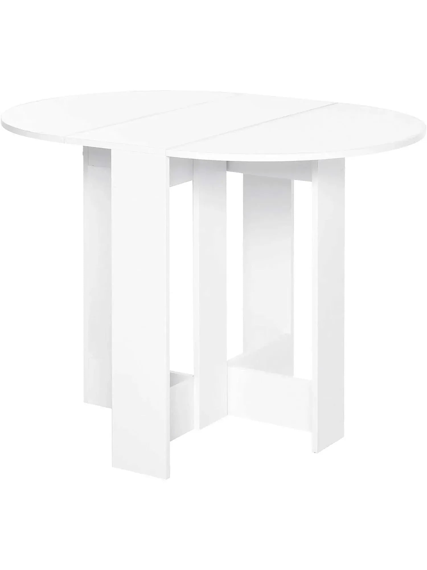Table de salle à manger pliante à trois positions dépliée dans un séjour